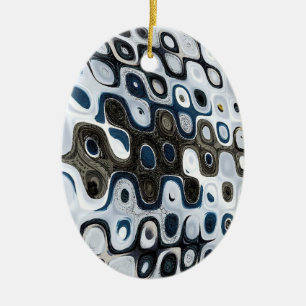 Blue & Grey Ripples Ornament