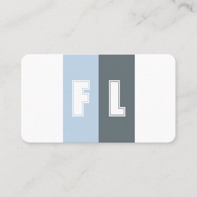 Blue grey shades colour palette calligraphy QR-Cod Business Card (Front)