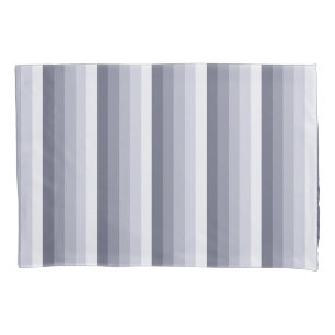 Blue grey shadow stripes pillowcase