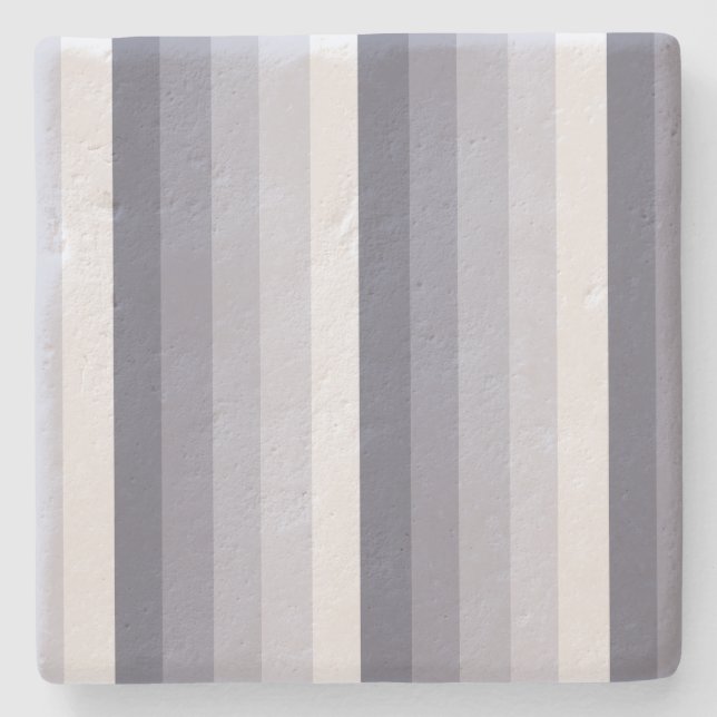 Blue grey shadow stripes stone coaster (Front)