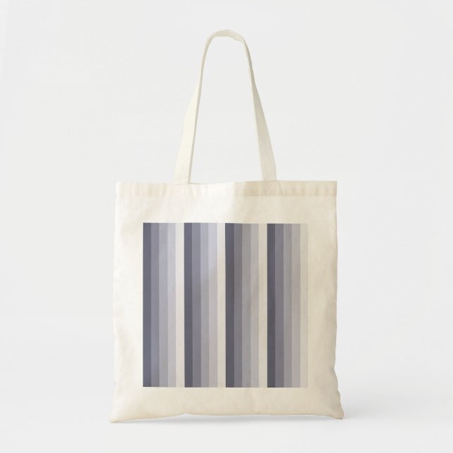 Blue grey shadow stripes tote bag (Front)