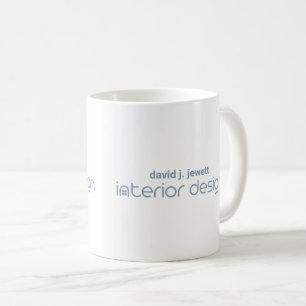Blue-Grey Simple Interior Design Logo  Coffee Mug