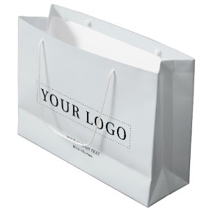 Blue Grey Simple Minimal Business Logo Gift Large Gift Bag