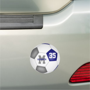 blue grey soccer team colours sports locker or car magnet