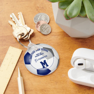 blue grey soccer team sports gifts under 10  key ring