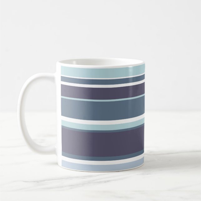 Blue-grey stripes coffee mug (Left)