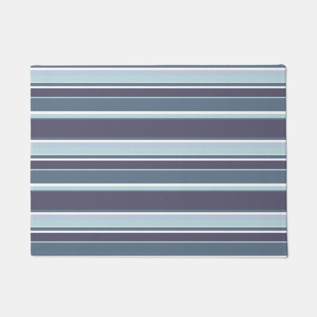Blue-grey stripes doormat (Front)