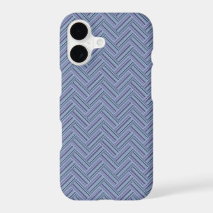 Blue-grey stripes double weave pattern