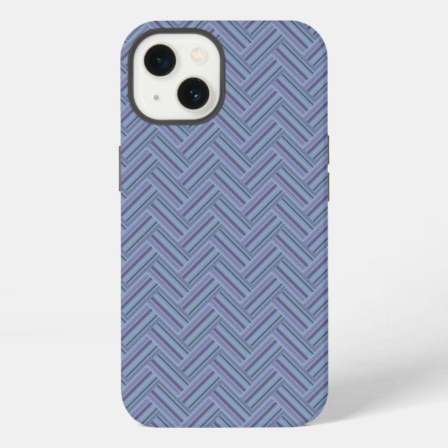 Blue-grey stripes double weave pattern Case-Mate i iPhone Case (Back)