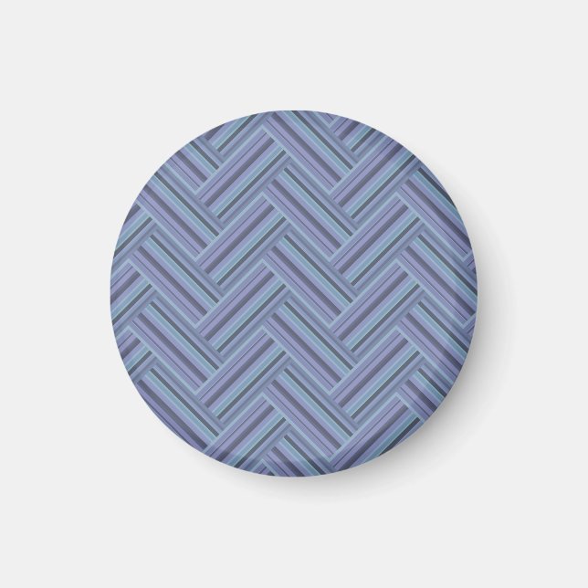 Blue-grey stripes double weave pattern magnet (Front)