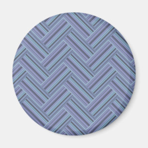 Blue-grey stripes double weave pattern magnet