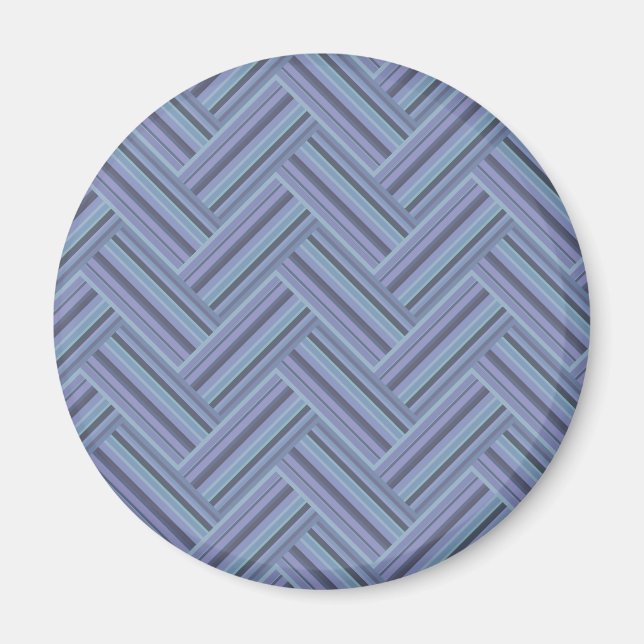 Blue-grey stripes double weave pattern magnet (Front)