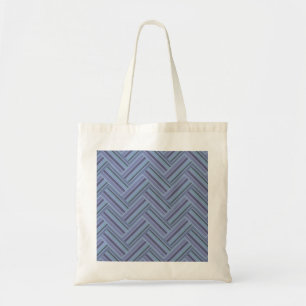 Blue-grey stripes double weave pattern tote bag