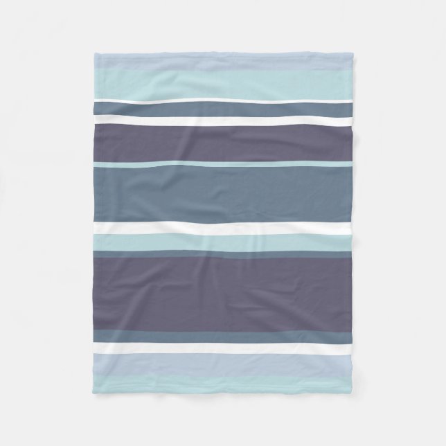 Blue-grey stripes fleece blanket (Front)