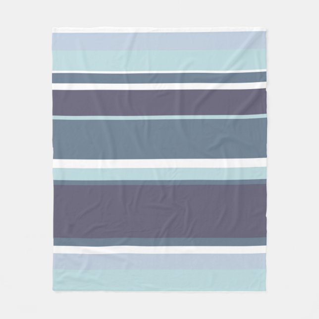 Blue-grey stripes fleece blanket (Front)