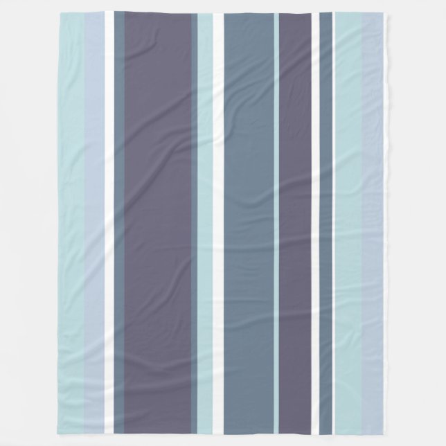 Blue-grey stripes fleece blanket (Front)