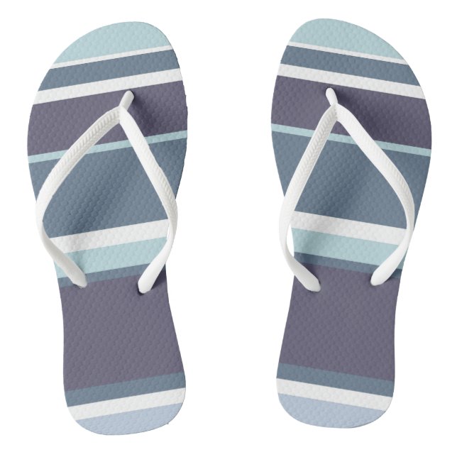 Blue-grey stripes flip flops (Footbed)