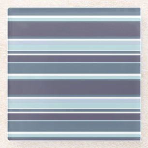 Blue-grey stripes glass coaster
