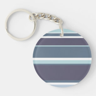 Blue-grey stripes key ring