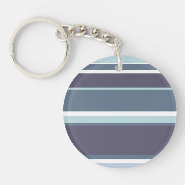 Blue-grey stripes key ring (Front)