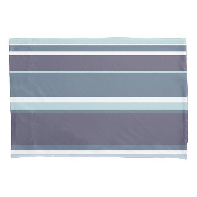 Blue-grey stripes pillowcase (Front)