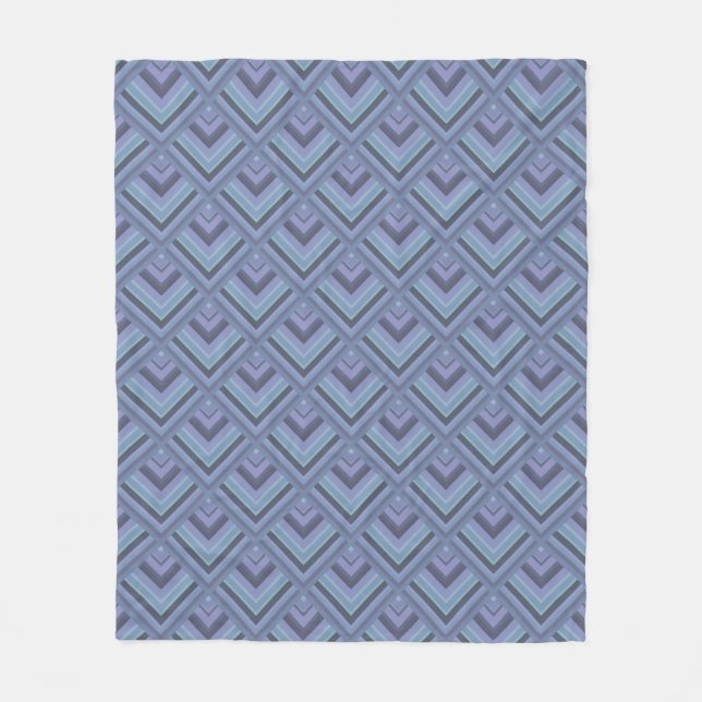 Blue-grey stripes scale pattern fleece blanket (Front)