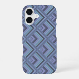 Blue-grey stripes scale pattern iPhone 16 case