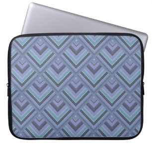 Blue-grey stripes scale pattern laptop sleeve