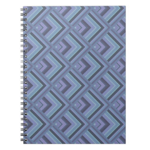 Blue-grey stripes scale pattern notebook
