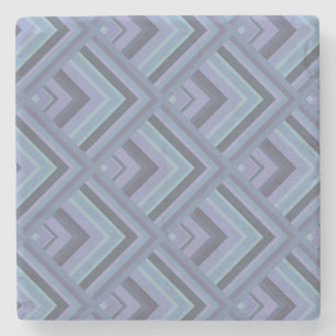 Blue-grey stripes scale pattern stone coaster