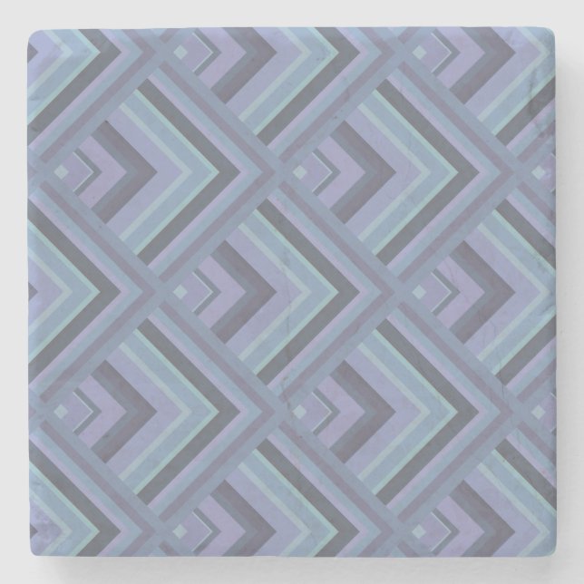 Blue-grey stripes scale pattern stone coaster (Front)