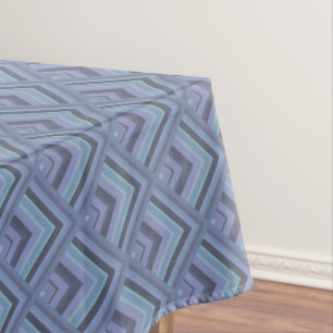 Blue-grey stripes scale pattern tablecloth