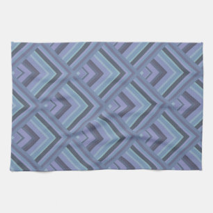 Blue-grey stripes scale pattern tea towel