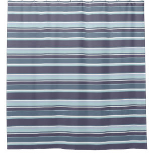 Blue-grey stripes shower curtain