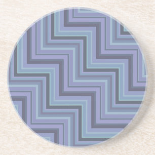 Blue-grey stripes stairs pattern coaster