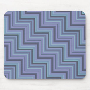 Blue-grey stripes stairs pattern mouse mat