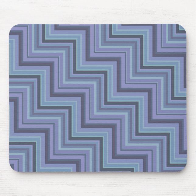 Blue-grey stripes stairs pattern mouse mat (Front)