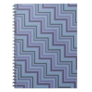 Blue-grey stripes stairs pattern notebook