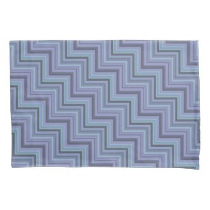 Blue-grey stripes stairs pattern pillowcase