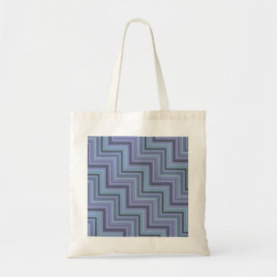 Blue-grey stripes stairs pattern tote bag