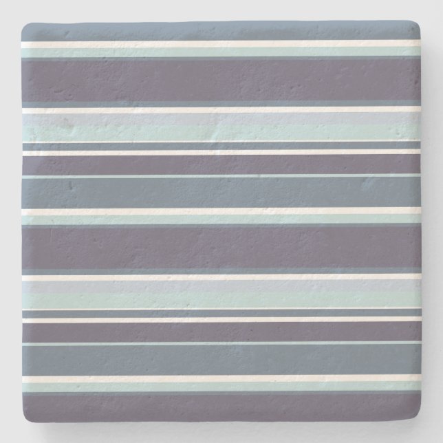 Blue-grey stripes stone coaster (Front)