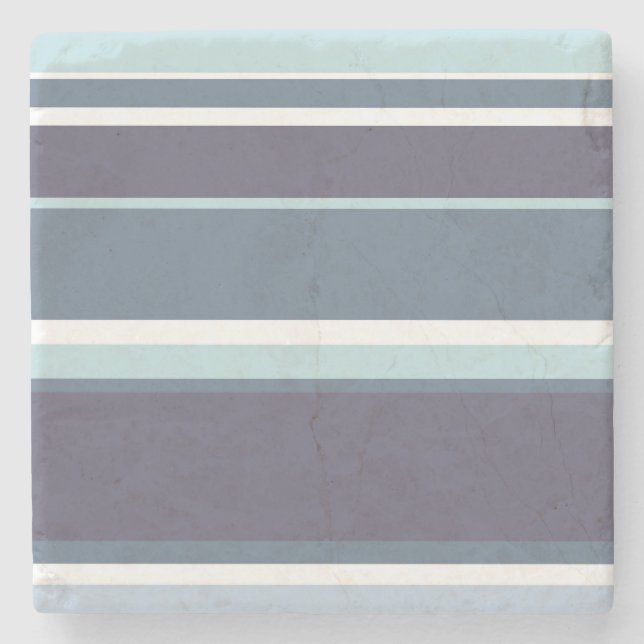 Blue-grey stripes stone coaster (Front)