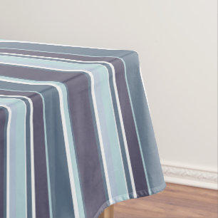 Blue-grey stripes tablecloth