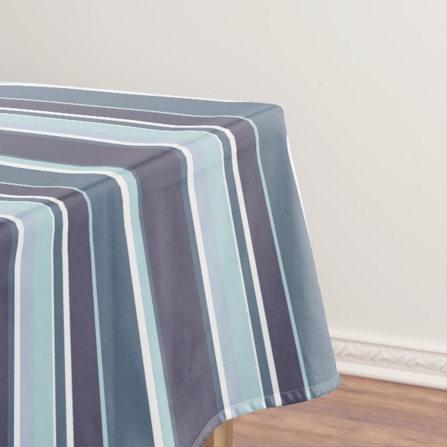 Blue-grey stripes tablecloth (In Situ)