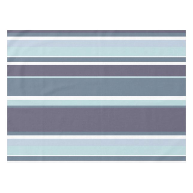 Blue-grey stripes tablecloth (Front (Horizontal))