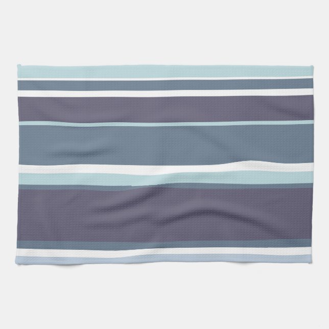 Blue-grey stripes tea towel (Horizontal)