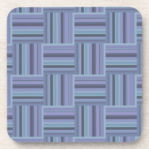 Blue-grey stripes weave pattern coaster