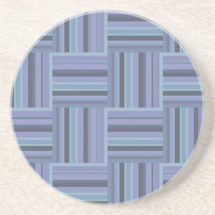Blue-grey stripes weave pattern coaster