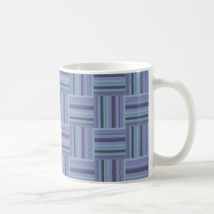 Blue-grey stripes weave pattern coffee mug
