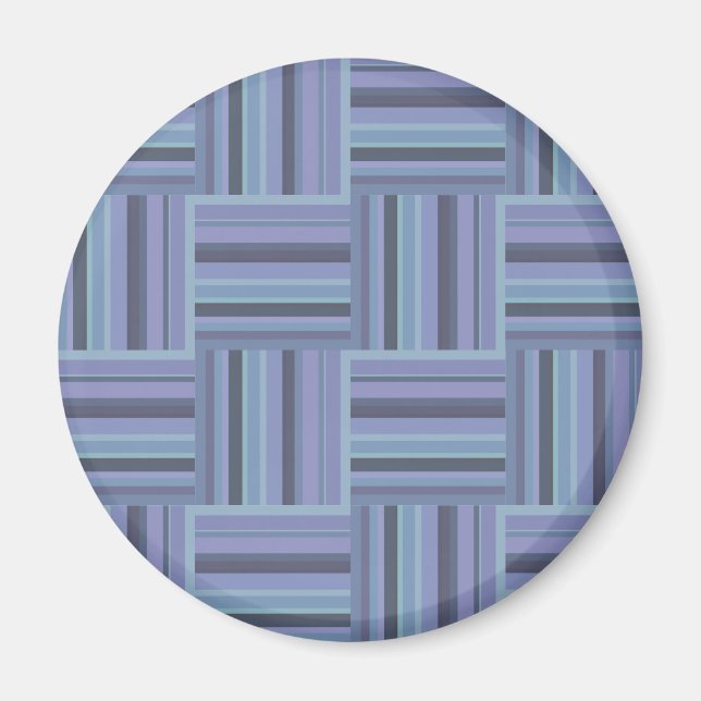 Blue-grey stripes weave pattern magnet (Front)